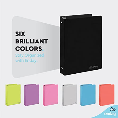 Enday 1 Inch Binder, Black 3 Ring Binder 1 Inch, Heavy Duty Three Ring Binder, 175 Sheets Capacity - One Inch Binder for Home School and Office. - color: Black, size: 1-Inch