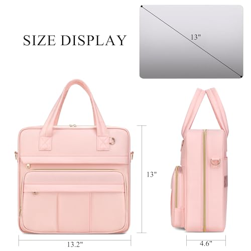 Zipper Binder | 3 Inch O-Ring, 600 Sheet Capacity Trapper Keeper with Shoulder Strap & Handle, Binder Bag with Multiple Storage Pockets, Fits 13" Laptop (Pink) - color: Pink