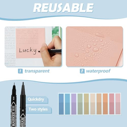 Jutom 39 Pcs Aesthetic Book Annotation Kit Highlighter with Case Bag Gel Pen Transparent Sticky Note Taking Bible Supplies(Pink,Cute Style) - color: Pink, style: Cute Style
