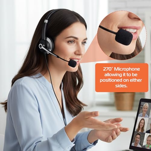 Spracht USB Wired Headphones for Work, WorkIT! Dual Ear Computer Headset with Microphone, USB A & USB C Head Sets, Comfortable Wired Headphones with Microphone for Work, Online, Office - style: Dual Ear