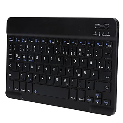 German Keyboard 10Inch Keyboard German Layout USB Computer Keyboard for Laptops, PC(Black)