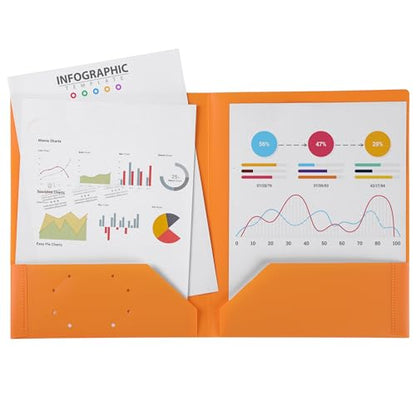 Mr. Pen- Plastic Folders with Pockets, 5 pcs | Aesthetic File Folder with Business Card Slot, 2-Pocket Folder, Back to School, Office, Filing Supplies - color: Vibrant Autumn, size: 5 Pack