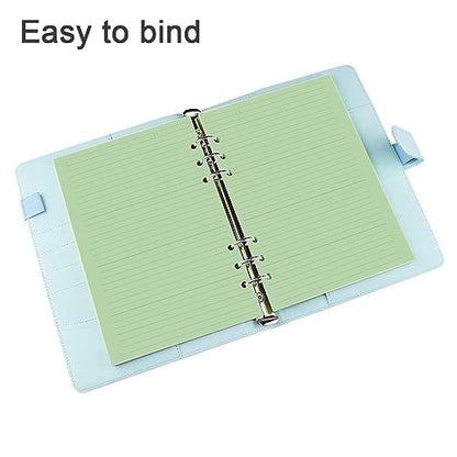 (3 Pack) A5 Filler Paper, 6 Hole Notebook Refills Paper for 6 Ring Refillable Binder, 110 Gsm 5-Color Loose Leaf Planner Refill Paper, 300 Sheets/600 Pages, 5.7x8.3 Inch - color: blue