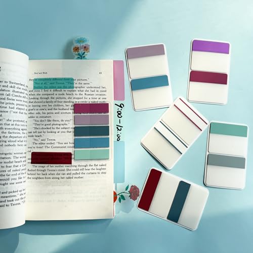 ELII 300 PCS Sticky Index Tabs 2 Inch Book Tabs Page Markers Lavender | Writable and Repositionable,File Tabs Self Adhesive, Labels for Pages Notebooks,Smooth writing,Transparent,Safety Material - color: Lavender