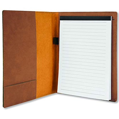 Small 7" X 9" Portfolio Notepad, Monarch Butterfly, Personalized Engraving Included (Dark Brown) - color: Dark Brown, size: Small 7 X 9