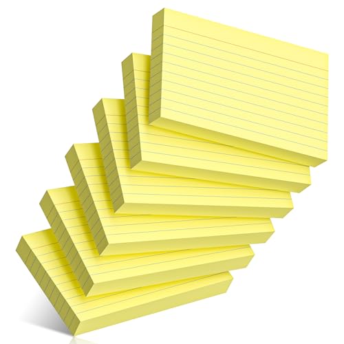 300 Count Index Cards 3 x 5 Inch Ruled Yellow Index Cards, Flash Cards College Ruled for School, College, Office and Home Organization, Durable Study To Do List Note Cards with Ruled Lines - color: Yellow