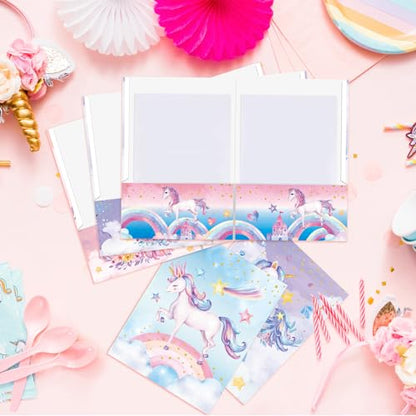 Kosiz 12 Pcs 9 x 12 Inch Girl Unicorn 2 Pocket Folders Cute Kawaii Take Home File Bulk Kid Student Homework Paper File Folder for School Classwork Office Home Classroom Teacher Business Party Supply - style: Unicorn
