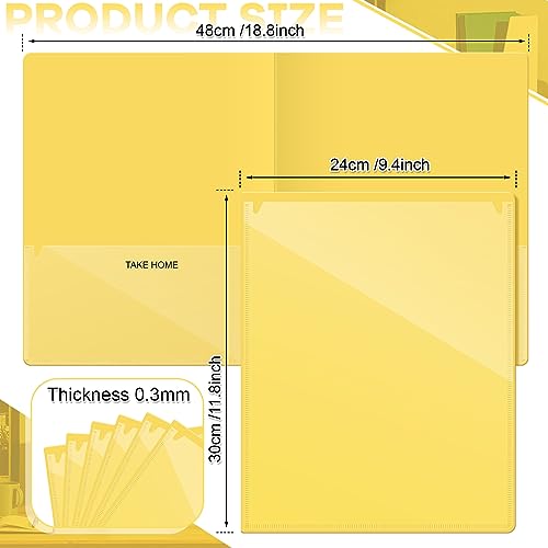 Henoyso 48 Pcs Folders Take Home Heavy Duty 2 Pocket Homework Folder for Students Parent Teacher Communication,11.8 x 9.45 Inch(Yellow) - color: Yellow