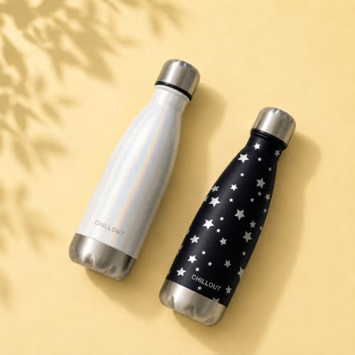 CHILLOUT LIFE 12oz Kids Insulated Stainless Steel Water Bottle, Leak Proof | Small Metal Water Bottle, Keeps Drinks Cold 24H & Hot 12H, Leak-Proof Screw Lid, Perfect for School, Travel & Sports - color: Star Night Sky