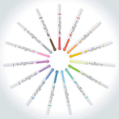 Zebra Pen Mildliner Double-Ended Highlighter Set, Broad and Fine Point Tips, Ideal for Bible Highlighting, No Bleed, 30 Pastel and Neutral ink Colors, Pack of 30