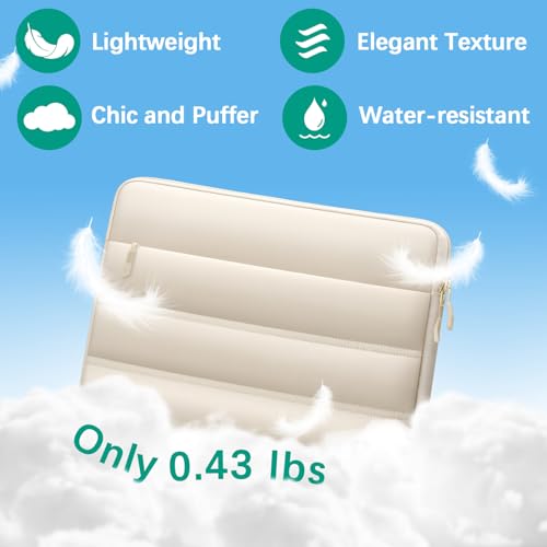 TECOOL Waterproof Puffy 13 Inch Laptop Case for MacBook Neo 13 Sleeve(A3404 A18 Pro),MacBook Air 13 M5-M1 2026-2017,Mac Pro 13/14 M5-M1 2026-2012,MacBook Sleeve 13 Inch with Pocket & Small Bag-Sand - color: Sand, size: 13-13.6 Inch