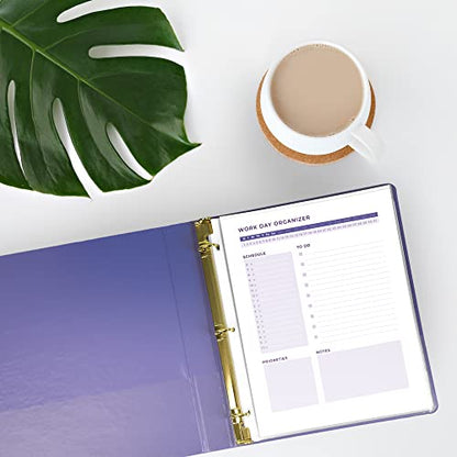 Samsill Durable 1 inch 3 Ring Binder, 100% Recycled Chipboard, Lilac - color: Lilac, size: 1 Pack, style: 1 Inch