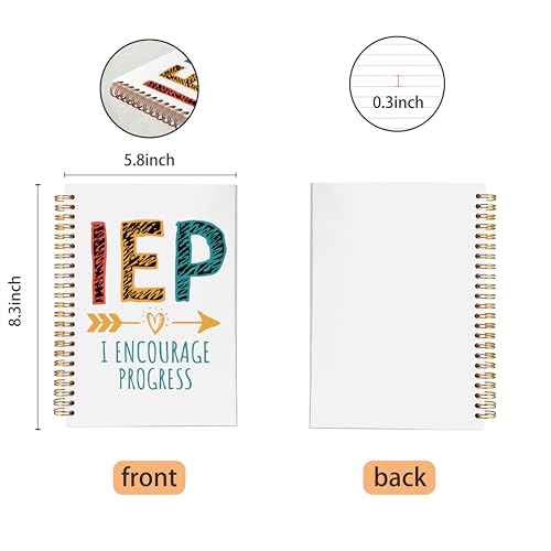VNWEK IEP Teacher Spiral Notebook Journal 5.5x8.3 Inch, SPED Special Education Teacher Appreciation Gifts Journal, I Encourage Progress Inspirational Lined Hardcover Spiral Notebook - color: lz-notebook-2