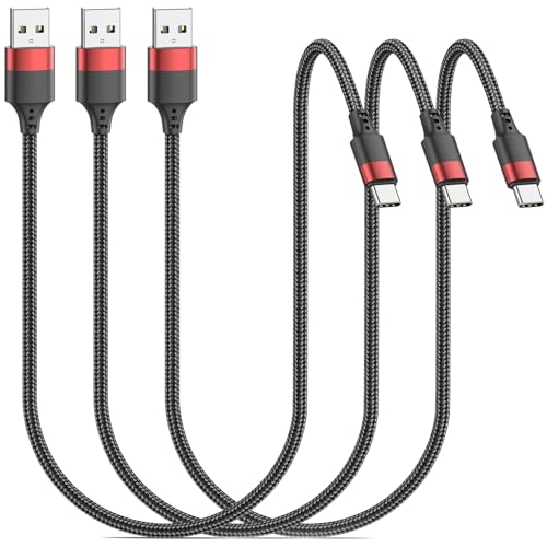 Vienceen 1.5 FT USB C Cable, Short USB to USB C Cord [18 inch, 3 Pack] Braided USB Type C Charging Cable Compatible with iPhone 16 15 Pro Max, Galaxy S24 Ultra A15, Moto LG, Google Pixel and Car - size: 1.5ft, style: 3 Pack
