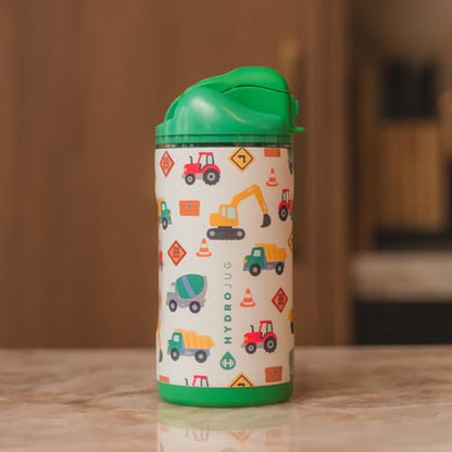 HydroJug Ease2o 14oz Kids Water Bottle, Straw & Chug Lid, Under Construction - color: Under Construction