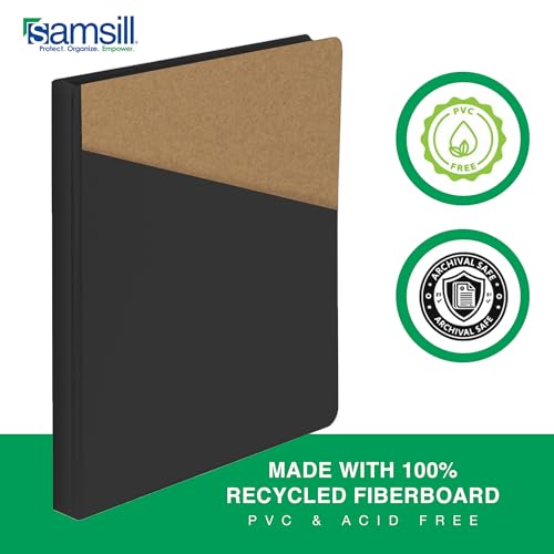 Samsill Durable 0.5 Inch Binder, D Ring Binder, Customizable Clear View Cover, Charcoal Black, Holds 125 Pages - color: Charcoal Black, size: 1 Pack, style: 0.5 Inch