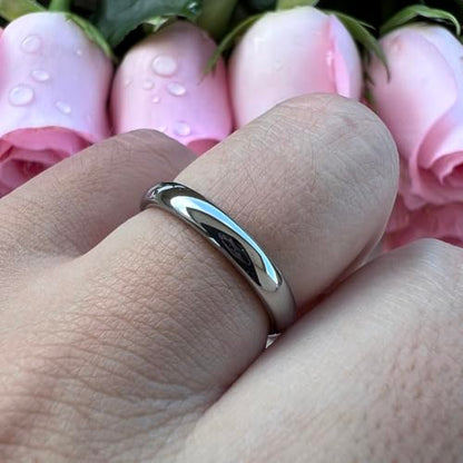 TUTISS 3mm 4mm 5mm 6mm 7mm 8mm 10mm Silver/Gold Tungsten Rings for Men Women Couple Fashion Jewelry Engagement Wedding Bands Domed Polished Comfort Fit - color: 3mm Tungsten