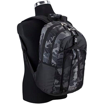 FUEL Lunch Backpack Set Teens Student Water Resistant Bookbag Bag Soft Reusable Insulated Cooler Lunch Box Thermal Travel Office Lunch Bag, Grey Camo - color: Black