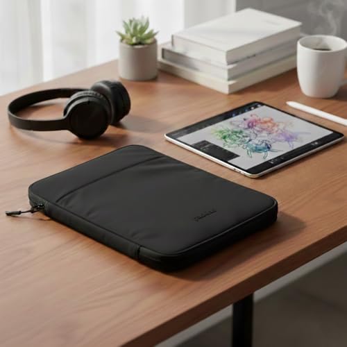 Black iPad Sleeve Case – Slim Protective Tablet Case for iPad 10th Generation, iPad 11th Generation & iPad Air 11 Inch – Padded Zippered Tablet Sleeve with Organizer - color: Black