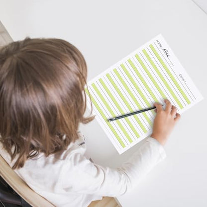 zmybcpack 2 Pack 8.5" x 11" Highlighted Write Beginner Paper for Kids | Handwriting Paper for Kids Letter Positioning (100 Sheets Each Pack, Double Printed)
