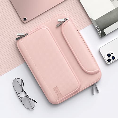 MoKo 9-11 Inch Tablet Sleeve Bag, Fits iPadAir 5/4th 10.9, iPadPro 11 Inch, iPad 9/8th 10.2, iPad 10th 10.9, Tab S8/S9 11",Waterproof Polyester Bag with Double Pockets,Retractable Handle, Pink - color: Pink, style: 9-11 Inch