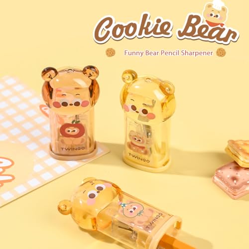 Cute Bear Stationery Set,Including 3Pcs Cute Bear Pencil Sharpeners, Kawaii School Supplies for Kawaii Office School Home Supplies - style: bear