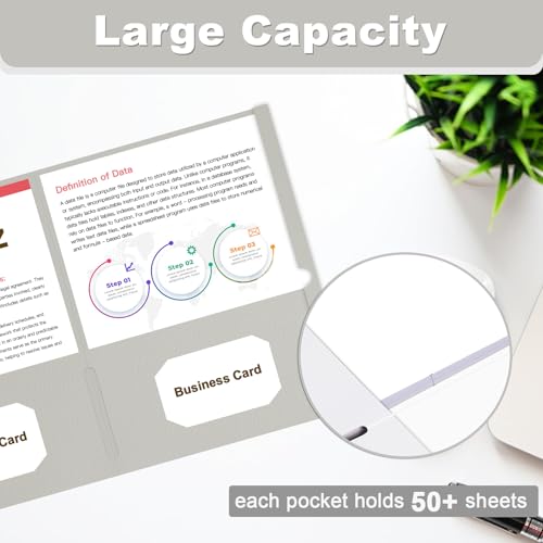 Folders with Pockets, LAYZZ 30 Pack Paper Pocket Folders, 2 Pocket File folders Fits Letter Size Paper, for School Office and Home (Grey) - color: Grey
