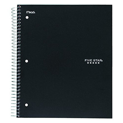 Five Star 06210 Wirebound 3-Subject Notebook, College Rule, 11 x 8 1/2, 150 Sheets, Assorted (Pack of 2) - size: 150 (Pack of 2)