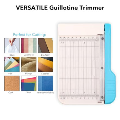 Briartw Professional 6" Guillotine Paper Trimmer & Craft Cutter - Precision Blade for Paper,Photos,Cardstock,Fabric,Leather with Self-Sharpening Blade, Inch/Cm Grid, Portable Paper Cutter for Crafting - color: Mini（4.25"x6"）