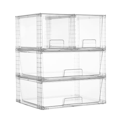 Vtopmart 4 pack Easily Clear Storage Dawers - style: 2 Wide+2 Medium