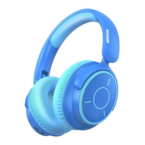 MIDOLA Kids Bluetooth Headphones 68H Play Time,Volume Limit 85/94dB, Foldable Lightweight Wireless Over-Ear Headphone for Kid Toddler Child Pad Tablet,Headsets with Built-in Mic Blue - color: Blue