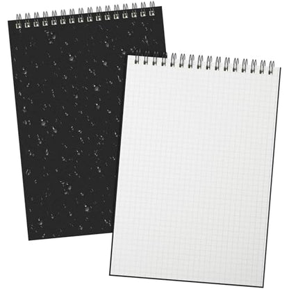 Engrowtic 2 Pack Graph Paper Spiral Notepad A5 Top Wirebound Notepad Grid Notebook Steno Pad Memo Notebook Grid Paper 140 Pages for Writing Sketching Drawing Office Supply (Black Plastic Cover) - color: Black Plastic Cover