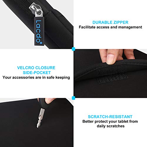 Lacdo Tablet Sleeve Case for 11 inch iPad A16 / 11 inch iPad Air M4 M3 M2 / 11" iPad Pro M5 M4 / 10.9" iPad /10.2" iPad /10.9" ipad Air / 11 Inch Samsung Galaxy Tab A9+ Bag, Fit Magic Keyboard, Black - color: Black, size: 9-11 Inch
