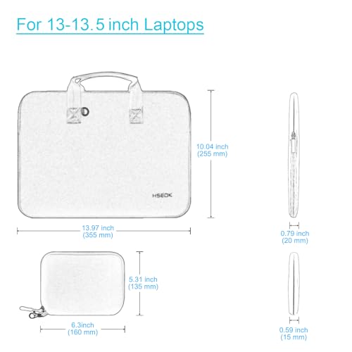 Hseok Laptop Sleeve 13.3-14 inch Case with Small Pouch, Neoprene Computer Bag Compatible with MacBook Neo/Pro 14 M5/M4/M3/M2/M1, Mac Air/Pro 13.3, XPS 14 and Most 13-14 inch Notebooks,O02G01 - color: O02g01, size: 13"-14"
