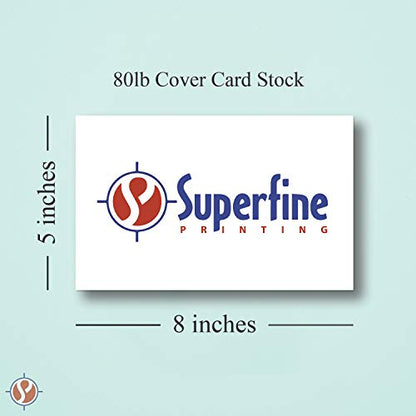 Blank Index Flash Note Cards | 80lb Heavyweight Thick White Cover Stock. 100 Cards Per Pack | 5 x 8 - size: 5 x 8