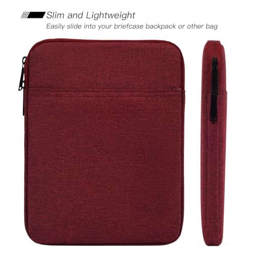 Tablet Sleeve Bag for 2025 11 inch iPad A16, 11 inch iPad Air M3 M4/ 10.9 inch iPad 10th/ Pro 11 M4, Galaxy Tab A8 10.5" Case Pouch, Fit Apple Smart Keyboard, Wine Red - color: Wine Red, size: 9-11 Inch