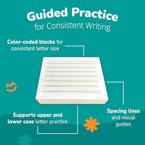 Channie’s Practice Handwriting & Printing Paper Workbook One Page A Day, 500 Pages Front & Back, 250 Sheets, Grades PreK – 1st, Size 8.5” x 11” - style: School of Ream, 500 Pages