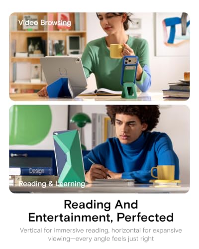 MOFT Dynamic Folio Case for iPad Air 11" (M4 2026 / M3 2025 / M2 2024) & iPad Air 10.9-inch 5th 4th Generation 2022 2020, Slim Magnetic Stand Case with 20+ Viewing Angles,Navy Blue x Oz Green - color: Navy Blue x Oz Green, size: iPad Air 11"(M4 2026/M3 20