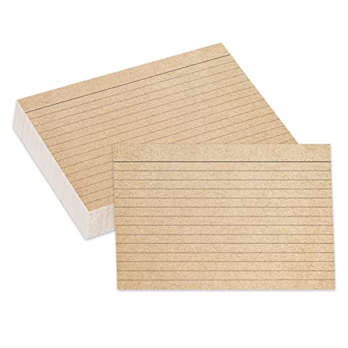 Home Advantage Double Sided Ruled Kraft Tan Index Cards, File Note Cards (4-x-6)