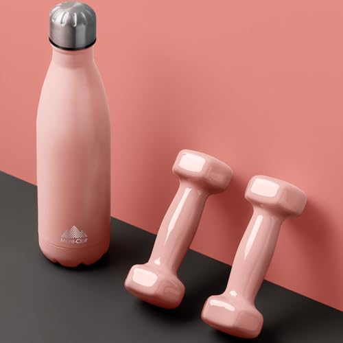 Mont-Clair Stainless Steel Water Bottle, Vacuum insulated - BPA Free, 12h Hot & 24h Cold Drinks, Metal Water Bottle 17 oz Leakproof, Ideal for Adult, Kids, Running - Mellow Rose - color: Mellow Rose, style: 17 Ounces