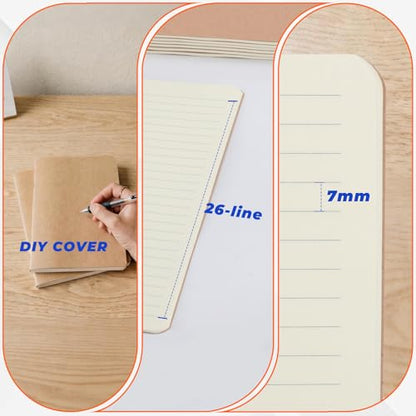 72 Pack A5 Lined Kraft Paper Journals Bulk, Notebooks for Work | A5 Notebook, 8.3" x 5.5" Inch Lined Composition Notebook, College Ruled Journal Notebook for School, 40 Pages / 20 Sheets - color: brown kraft 72 Pcs (One Item)