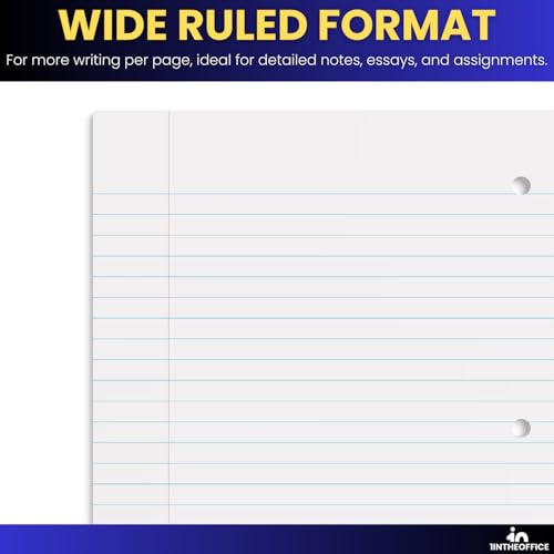 1InTheOffice Spiral Notebook College Ruled, One Subject Spiral Notebook, Spiral Bound Notebook, 10.5" x 8", 3-Hole Punched, 70 Sheets, Assorted Colors, 3 Pack