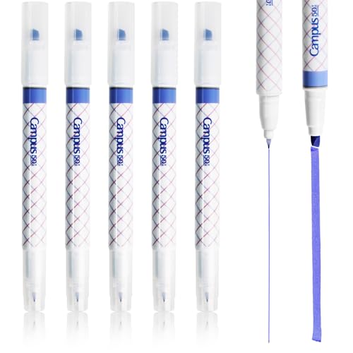 KOKUYO 2-Way Highlighter 5 Colors Set. Mark+ Dual Way of Point Types, 5 Pack of Pink. Japan Import (50th Anni. Navy) - color: 50th Anni. Navy