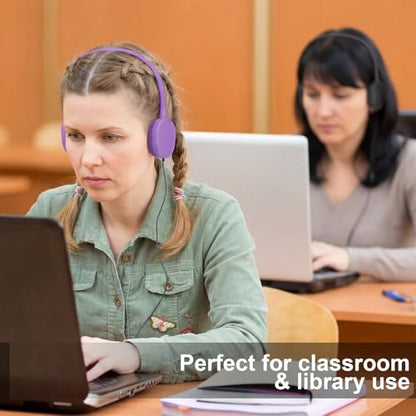 Flutesan 30 Pack Wired Headphones, Adjustable On Ear Headphones with Stereo, Earbuds for Schools, Laptop, Travel, Plane, Tablet(Multi-Colors) - color: Multi-Colors