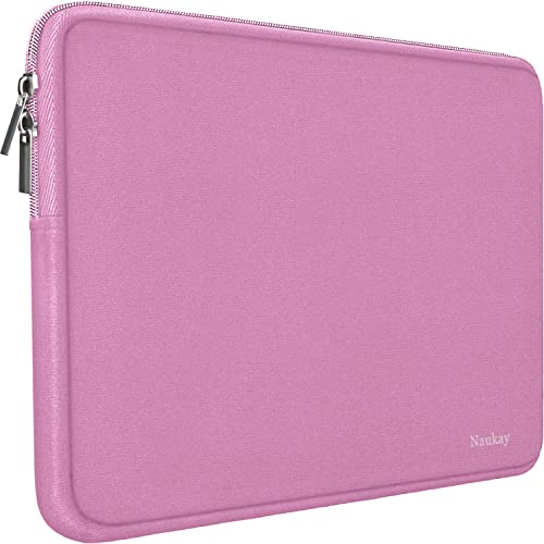Naukay 15.6 Inch Laptop Sleeve,Resistant Neoprene Laptop Sleeve/Notebook Computer Pocket Case/Tablet Briefcase Carrying Bag - (Pink) - color: pink, size: 15.6 inch