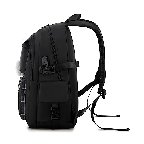 Acmebon Girl Roomy Fashion Laptop Backpack Set Casual Daypack Set for Women Black - color: Black
