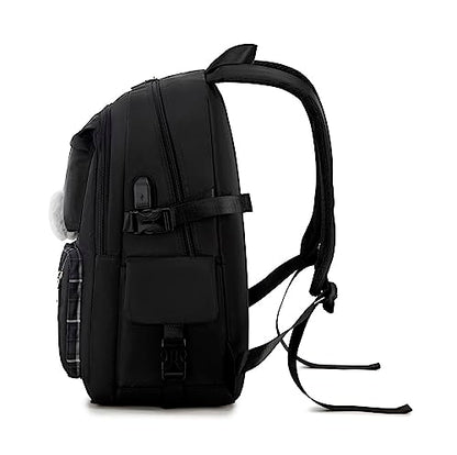 Acmebon Girl Roomy Fashion Laptop Backpack Set Casual Daypack Set for Women Black - color: Black