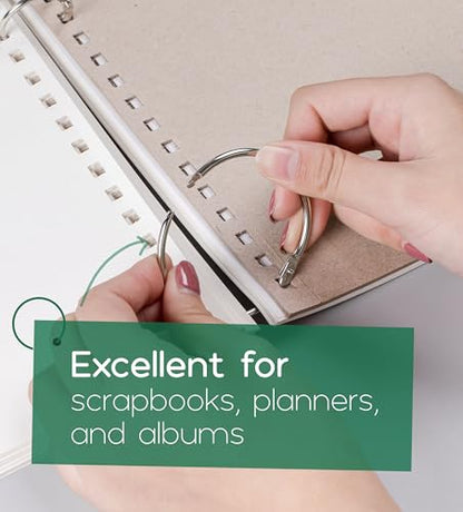 Mr. Pen- Loose Leaf Binder Ring, 60 Pack, 4 Sizes (1", 1.25", 1.5", 2") | Metal Loose Leaf Binder Book Rings for Books and Index Cards, Scrapbook, Keychains, School, Home, Office, Silver - color: Silver, size: 1", 1.25", 1.5", 2", 60 Pack