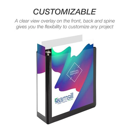 Samsill Economy 1 Inch Mini 3 Ring Binder, Round Ring Binder, Holds 5.5 x 8.5 Inch Documents, Customizable Cover, 1" View, 6-Pack, Black - color: Black, size: 1" View, style: 6-Pack