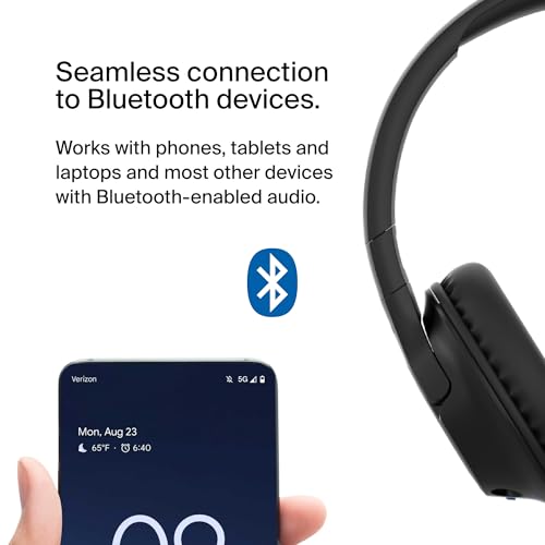 Belkin SoundForm Inspire Wireless Over-Ear Headset for Kids, Online Learning & Travel w/Built-in Microphone, 85dB Safe Volume Limit, 35H Battery - Compatible w/iPhone, iPad, Galaxy & More - Black - color: Black, style: Wireless